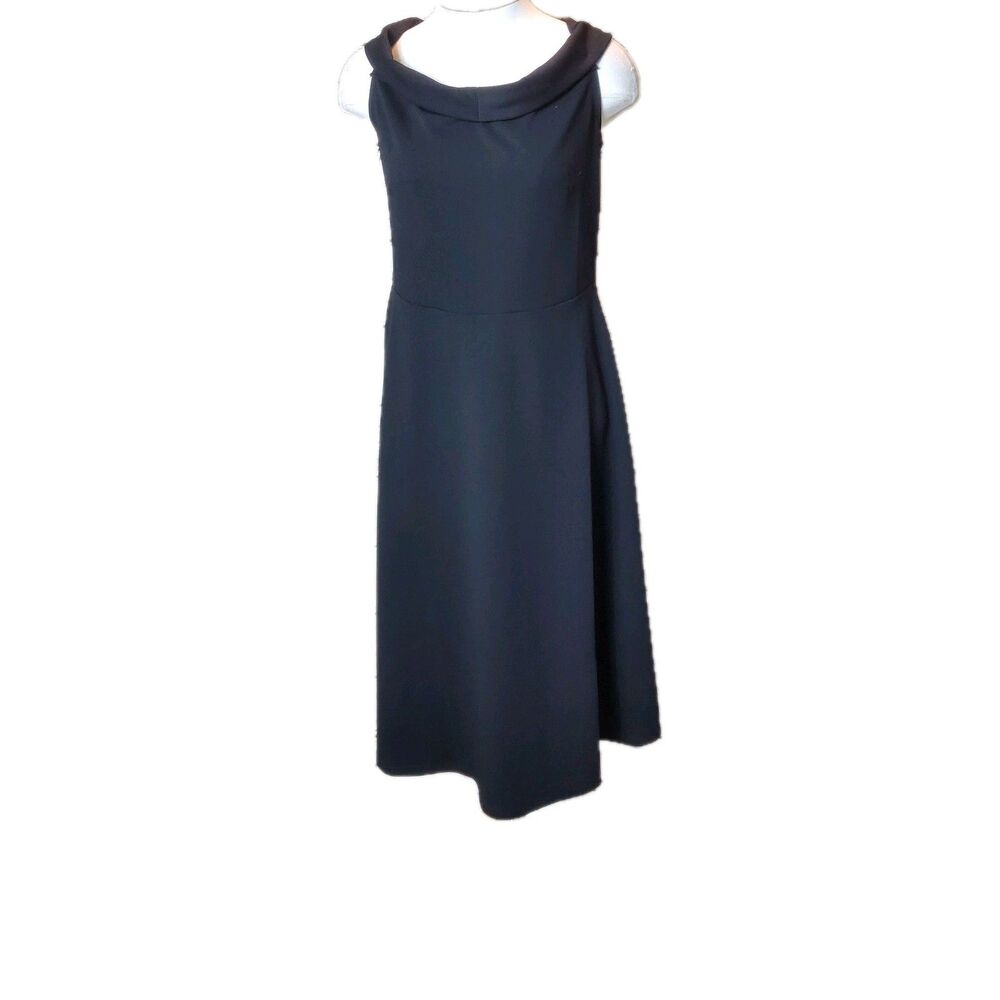 H&M Black Sleeveless Cowl Neck Midi Dress
